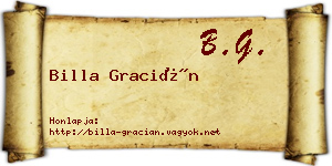 Billa Gracián névjegykártya